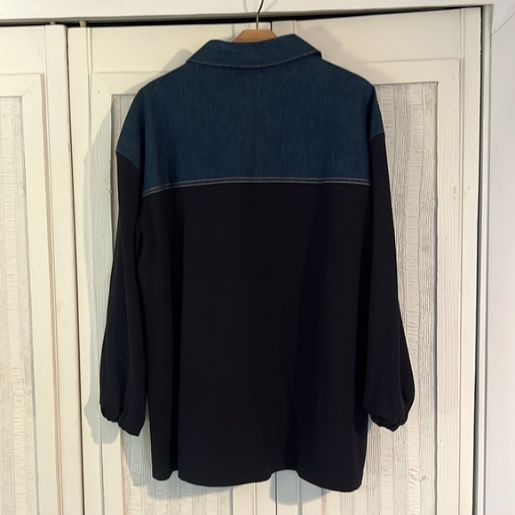 Mango Combined contrast denim overshirt size M - Picture 11 of 11